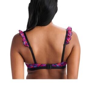 Parade ruffle strap size L Bra - pink and blue